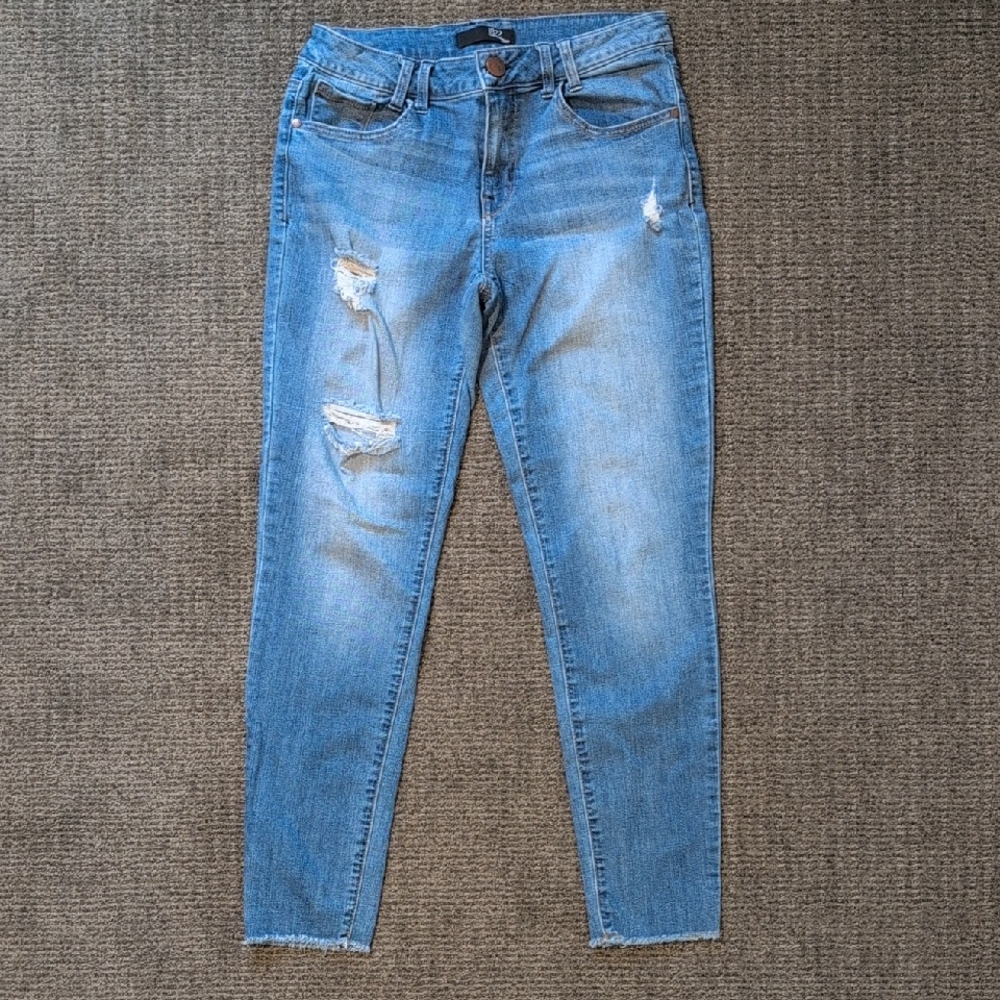 1822 Denim Light Blue Distressed Skinny Jeans